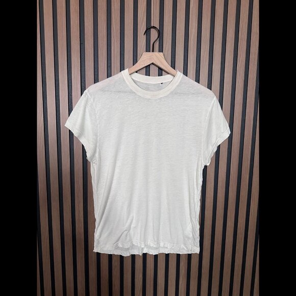 IRO Top Small Womens White Chambray Short Sleeve Crewneck Basic Tee - Picture 1 of 8